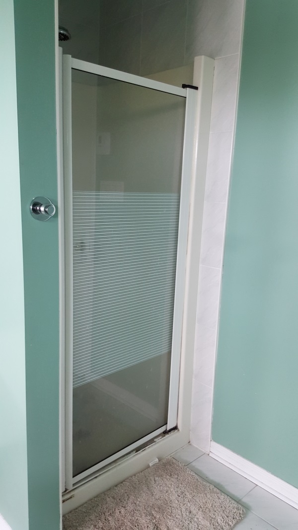 Shower stall before demolition